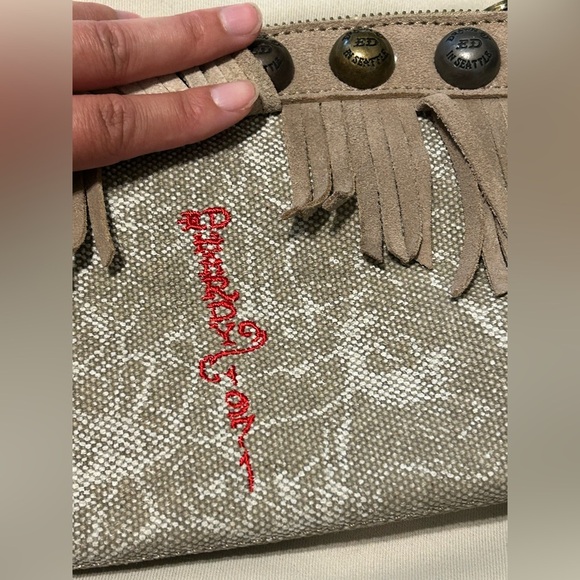 Ed Hardy Ferris Wristlet with Suede Fringe Clutch Bag - Picture 6 of 13